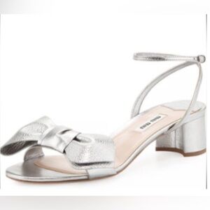 Miu Miu pewter sandals size 38